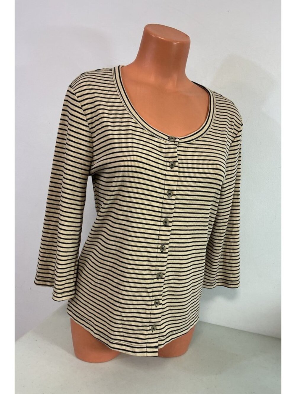 Y2k Stripe Blouse Shirt Womens XL New